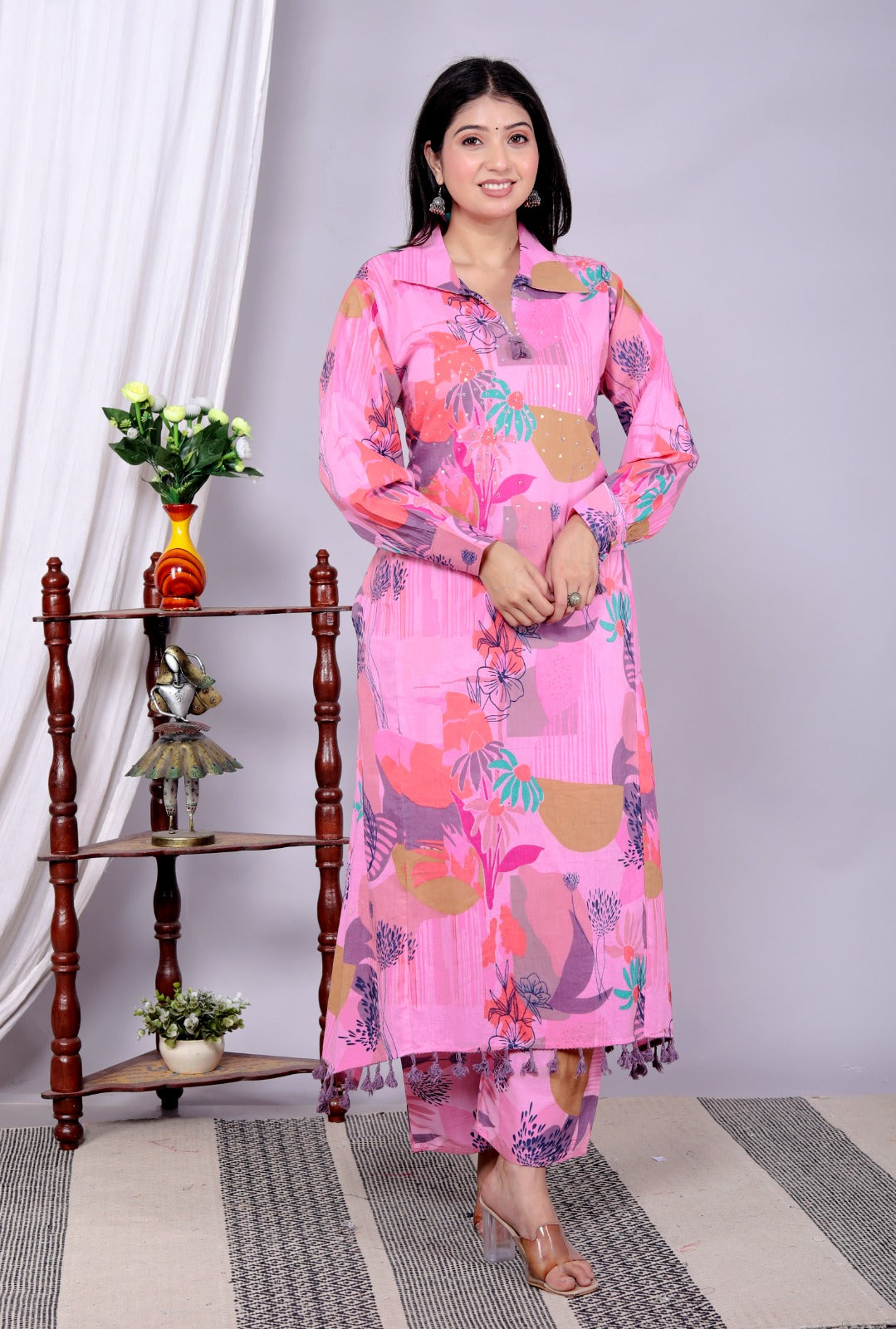 Pink Cotton Co-ord Set